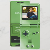 Invitation d'anniversaire Retro Green Handheld Gam (Devant / Derrière)