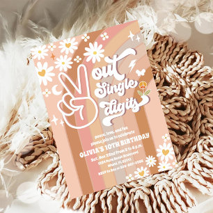 Invitation d'anniversaire rétro groovy 10 ans