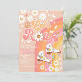 Invitation d'anniversaire Rétro Groovy Let's Peach (Debout devant)