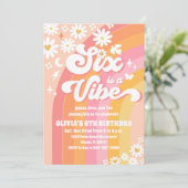 Invitation d'anniversaire Rétro Groovy pour les 6  (Debout devant)