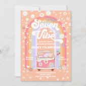 Invitation d'anniversaire rétro hippie (Devant)