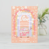 Invitation d'anniversaire rétro hippie (Debout devant)