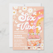 Invitation d'anniversaire Rétro Hippie pour les 6  (Devant)