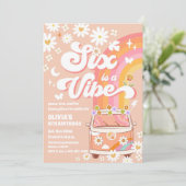 Invitation d'anniversaire Rétro Hippie pour les 6  (Debout devant)