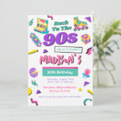 Invitation d'anniversaire rétro, imprimée ou numér (Debout devant)