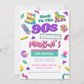 Invitation d'anniversaire rétro, imprimée ou numér (Devant)