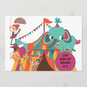 Invitation d'anniversaire Retro Kids Circus