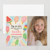 Invitation d'anniversaire Retro Popsicle (Devant / Derrière)
