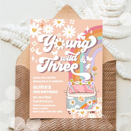 Invitation d'anniversaire rétro pour fourgonnette 