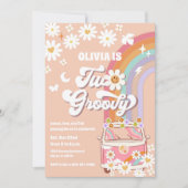 Invitation d'anniversaire Rétro Rainbow Daisy (Devant)