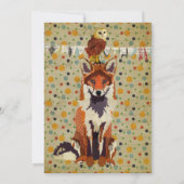 Invitation d'anniversaire Retro Red Fox & Owl (Dos)