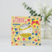Invitation d'anniversaire Retro Vinyl Record 45 tr (Debout devant)