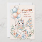 Invitation d'anniversaire Rêves de Licorne (Devant)