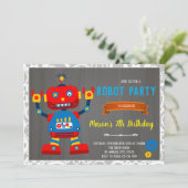 Invitation d'anniversaire robot (Debout devant)