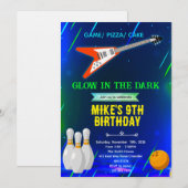 Invitation d'anniversaire Rock and Bowling (Devant / Derrière)