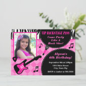 Invitation d'anniversaire Rock Star 5x7 Carte phot (Debout devant)