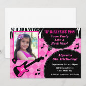 Invitation d'anniversaire Rock Star 5x7 Carte phot (Devant / Derrière)