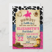Invitation d'anniversaire Rodeo Cowgirl (Devant)