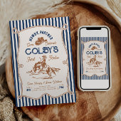 Invitation d'anniversaire Rodeo Navy Stripe
