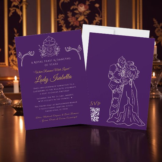 Invitation d'anniversaire Romantasy Médiévale