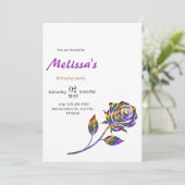 Invitation d'anniversaire Rose (Debout devant)