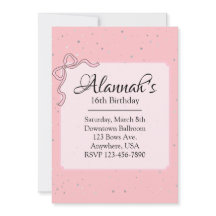 Invitation d'anniversaire rose