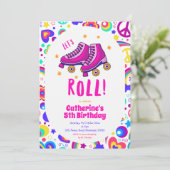 Invitation d'anniversaire rose (Debout devant)