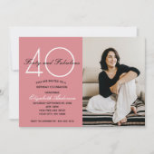 Invitation d'anniversaire rose 40 ans et fabuleuse (Devant)