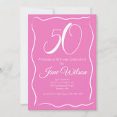 Invitation d'anniversaire rose 50 ans et fabuleuse (Devant)