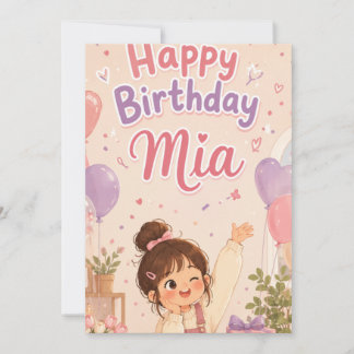 Invitation d'anniversaire rose adorable