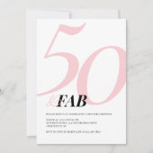 Invitation d'anniversaire rose audacieuse cinquant (Devant)