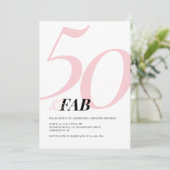 Invitation d'anniversaire rose audacieuse cinquant (Debout devant)