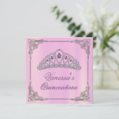 Invitation d'anniversaire rose avec Diamond Tiara (Debout devant)