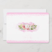 Invitation d'anniversaire rose blanc floral (Dos)