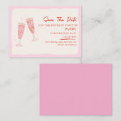 Invitation d'anniversaire rose bulle (Devant / Derrière)