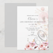 Invitation d'anniversaire rose clair (Devant / Derrière)