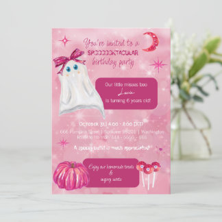 Invitation D'Anniversaire Rose D'Halloween Pour Un