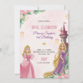 Invitation d'anniversaire rose élégante (Devant)