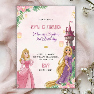 Invitation d'anniversaire rose élégante