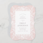 Invitation d'anniversaire rose et blanc (Devant / Derrière)