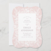 Invitation d'anniversaire rose et blanc (Devant)