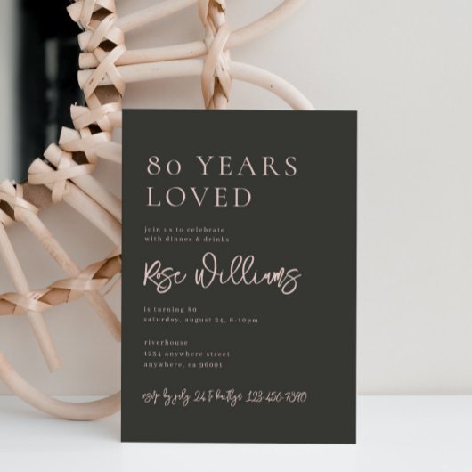 Invitation d'anniversaire rose et gris