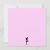 Invitation d'anniversaire rose et noir Ballerina & (Dos)