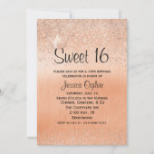 Invitation d'anniversaire Rose Gold Crown Gold Swe (Devant)