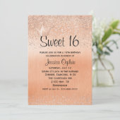 Invitation d'anniversaire Rose Gold Crown Gold Swe (Debout devant)