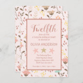 Invitation d'anniversaire rose moderne (Devant / Derrière)