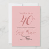 Invitation d'anniversaire rose moderne (Devant)
