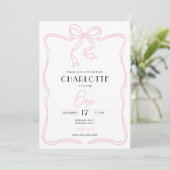 Invitation d'anniversaire Rose Parisienne à Ruban (Debout devant)