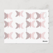 Invitation d'anniversaire rose pastel papillon boh (Dos)