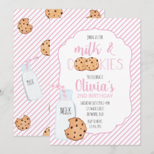 Invitation d'anniversaire rose pour fille avec lai